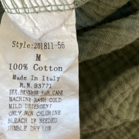 Cristina Vergani Italian Made Green Textured Cotton Tiered A-line Dress - Picture 6 of 8